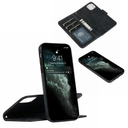 Suede Magnetfodral För Iphone 11 Med Magnetlås. Svart One Size