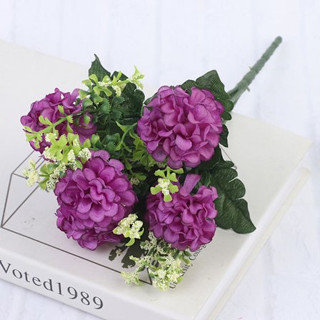 1 bukett 5 hoder hortensia Silkeblomst kunstig blomst Holdi
