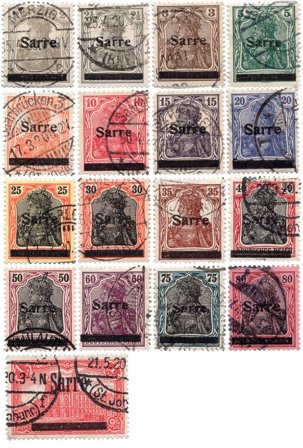 Tyskland/Saar 1920 - MICHEL 1-17 - Stemplet
