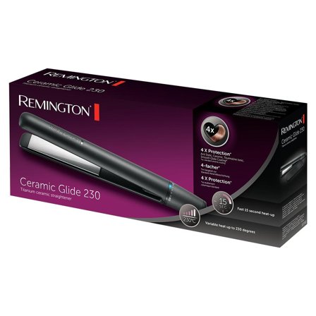 Remington Ceramic Glide 230 Rettetang 4x beskyttelse, antistatisk, 8 temp. innstillinger, 15 sek. oppvarming, platelås