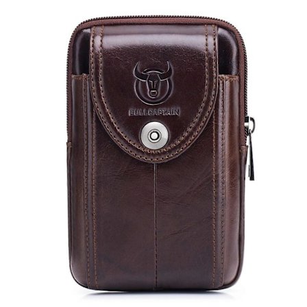 Læder Bæltetaske til Mænd Taljetaske Bum Bag Telefontaske med Bælteløkke [DB]