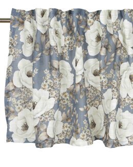 Yhdistelmänauhakappa painetulla kukkakuviolla Sininen