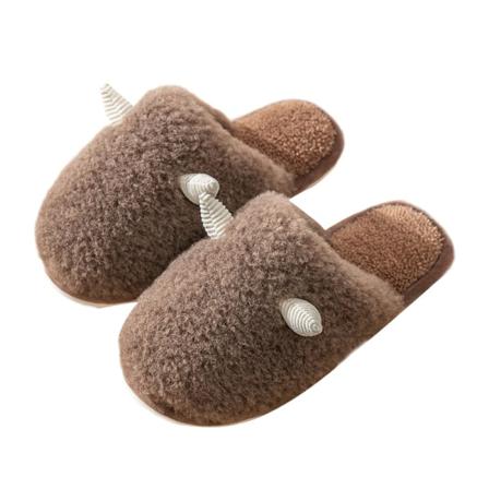Kvinnor Flat Fuzzy Tofflor Slip On House Skor