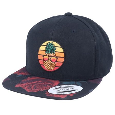 Iconic - Svart snapback Keps - Pineapple Sunset Rose Red Snapback @ Hatstore