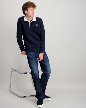 LMTD NLMROS LS POLO SWEAT Niebieski Swetry Chłopiec - Kids Brand Store