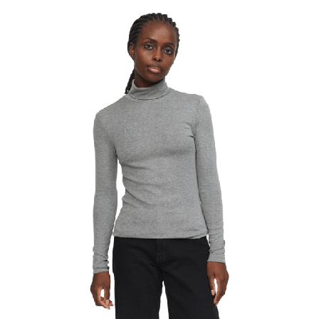 Soft Rebels Srroman Roll Neck - Medium Grey Melange Blusar Dam Grå L