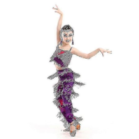 Samba Kvast Latin Dansebeklædning Kostumer Piger Salsa Ballroom Frynser Trim Danse Toppe&bukser Kostume Voksen Ballroom Dansekjole Børn 110cm Farve 5