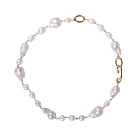 Jil Sander, Grainy Necklace 2 Wit, Dames, Maat:ONE Size