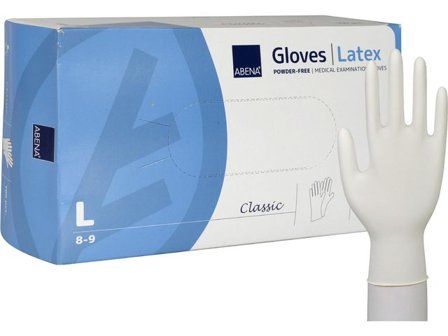 ABENA Latexhandske puderfri L 100/fp - Lyreco - Skyddsutrustning - Engångshandskar - Latexhandskar