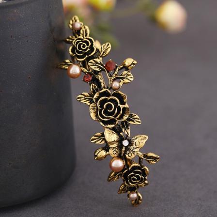 2 st Retro Hårspännen Eleganta Hårklämmor för Kvinnor Vintage Rhinest