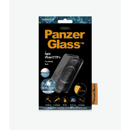Panzerglass Apple, Iphone 12/12 Pro, Antireflexglas, Svart, Fodr