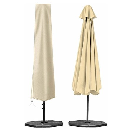 Aurinkovarjon suojus, kaksinkertainen vedenpitävä ja UV-suojattu aurinkovarjon suojus valmistettu 210D Oxford -kankaasta vetoketjulla, 190*30*50cm - 