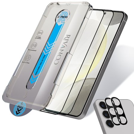 2-Pak Samsung Galaxy S24 Plus Skærmbeskytter & 2-Pak Kameralinsebeskytter - Hærdet Glas | [Automatisk Installation] - Boblefri