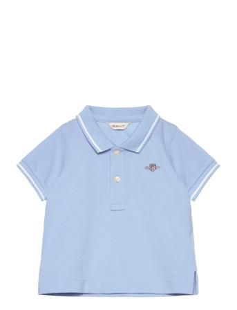 Striped Details Shield Ss Pique Blue GANT