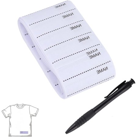 200 stk. Vævede Etiketter, Skrivelige Stryge-på Tøj Etiketter, Vaskbare, ZQKLA