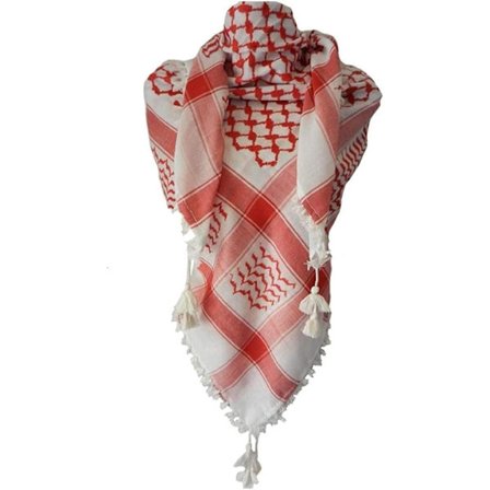 Palestina halsduk Keffiyeh Arafat Hatta bred med tofsar Shemagh Keffiyeh Arab 100% bomull unisex