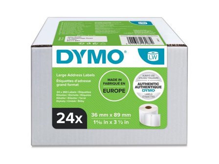 DYMO Etikett LW 89x36mm 6240/fp - Lyreco - Kontorsmaskiner - Etikettskrivare och etiketter - Etiketter - Dymo