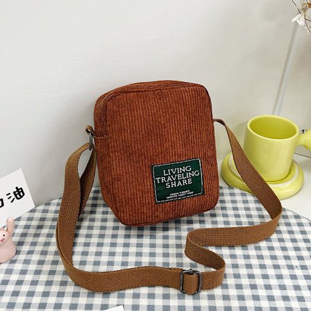 Ny Casual Cross-body-väska Enkel axelväska Simple Corduroy S