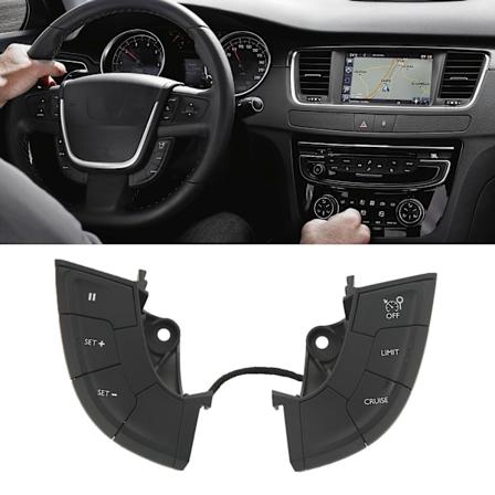 Styrehjuls Kontrollknapp 4112QK Multifunksjons Biltilbehør Erstatning for Peugeot 508 508SW 2011‐2018