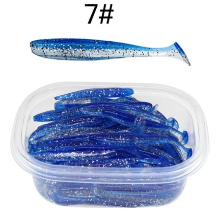 50 kpl Kalastusviehe Pehmeä muovisyötti 6CM7 7