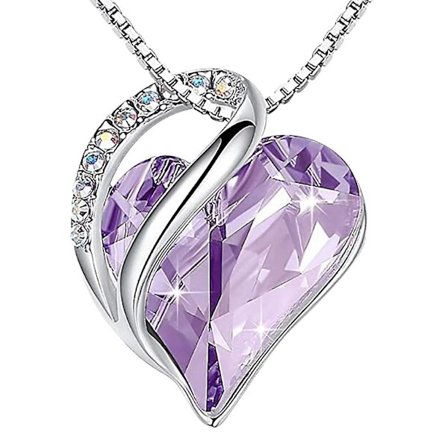 Damhalsband med diamant, hjärta, kristall, kragekedja, hänge