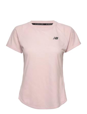 Q Speed Jacquard Short Sleeve T-shirts & Tops Short-sleeved Rosa New Balance*Betinget Tilbud