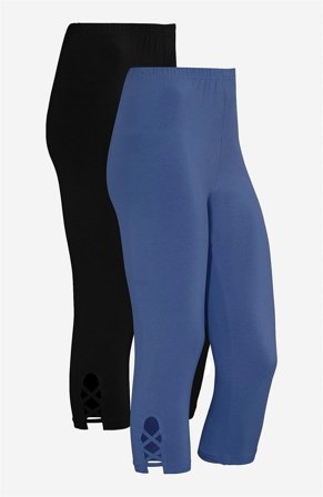 Cellbes of Sweden - Caprileggings med fina detaljer 2-pack - jeansblå + svart - för damer - 38/40