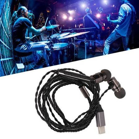 HURRISE Monitor hörlurar Monitor hörlurar, trådbunden monitor hörlurar Knappkontroll HiFi-ljud DAC-chip med videokassett