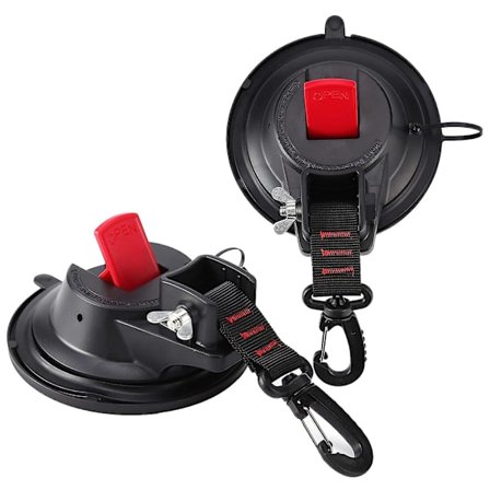 Sæt med 2 stærke sugekopper til bil med krog til fastgørelse af bardun til bilsidemarkise, båd, camping, presenning, telte, bagage, presenninger