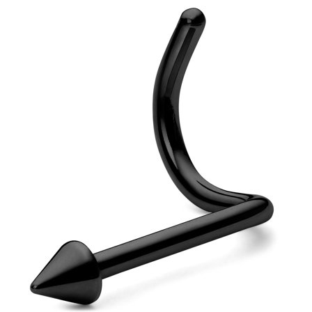 Vite a spirale per naso da 6 mm con punta in acciaio chirurgico nero per uomini - Gioielli per piercing al naso