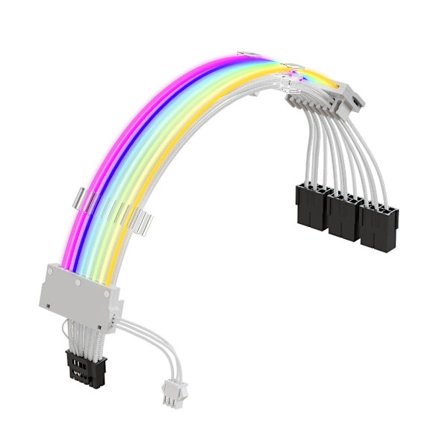16-stiftskabel, PCIE GPU-kabel 16AWG 600W kabeladapter Power ARGB synkronkabeltillbehör