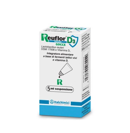 Reuflor D3 Gocce 5ml Integratore di Vitamina D3 Bambini