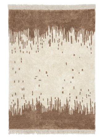 Phoenix Rug - Off White/Brown 160X230 Cotton, Rustic Style