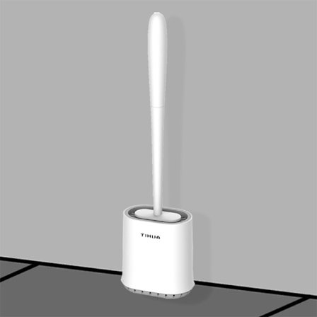 Silikontoalettborste och hållare, flexibel och mjuk toalettborste