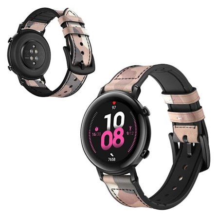 Huawei Watch GT 2 42mm ægte læder Urrem - Brun / Camouflage