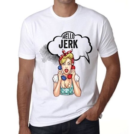 Hello Jerk T-shirt för män Vintage T-shirt