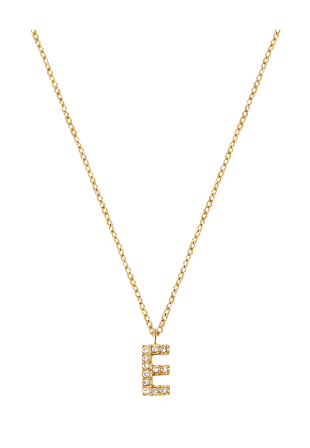 Mockberg Petite Stone Letter E Gold Necklace Smycken & klockor Dam Guld ONESIZE