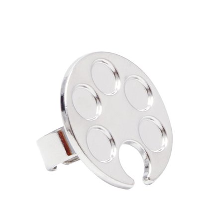 Finger Mini Nail Art Blandningspalett Metallverktyg För Frihands Manikyr Ring Nagel