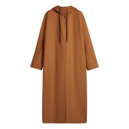 Max Mara Single-Breasted Coats Brun, Dame Uldfrakker