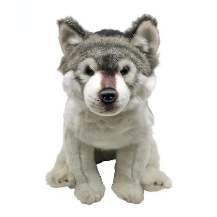 27cm Realistisk Grå Ulv Husky Hund Plyslegetøj. (FMY)