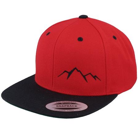 Wild Spirit - Small Mountain Black/Red/Black Snapback Snapback Red Cap - @ Hatstore