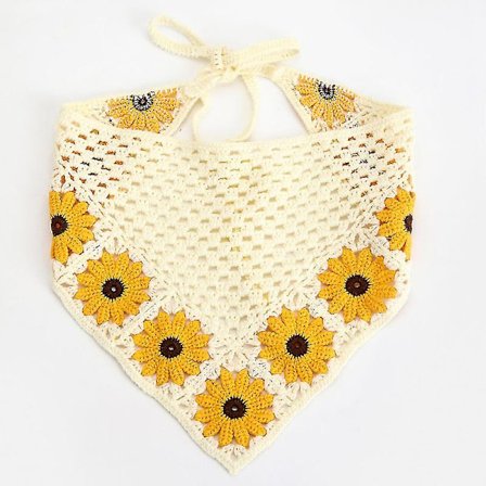 Heklet Bandana, Mote Hårbånd, Kreativ Heklet Bomullsrem Hodeplagg Trekantveske Hårbånd (2 stk)