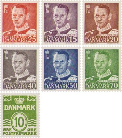 Danmark 1950 - AFA 318-324 - Postfrisk