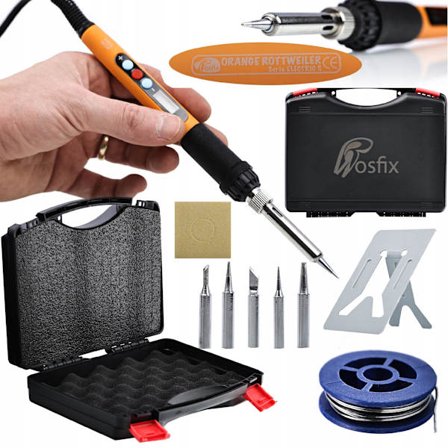 Professionelt Loddesaet Electric S 12-i-1 – 60W LCD Loddekolbe | 180-500°C | 6 Spidser | Premium Kuffert