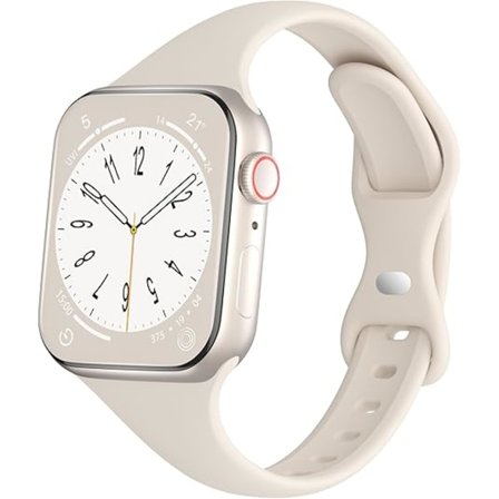 Sport Slim Silikonremmer Kompatible for Apple Watch Rem 38mm 42mm 40mm 44mm 41mm 45mm 46mm 49mm, Tynn Smal Erstatningsreim
