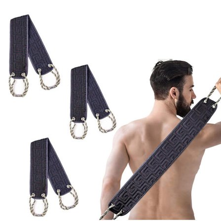 Selänpesin suihkuun - 4 kpl 94 cm Extra Long kuoriva pesulappu kahvoilla, syväpuhdistava vartalonpesin miehille ja naisille, kyl