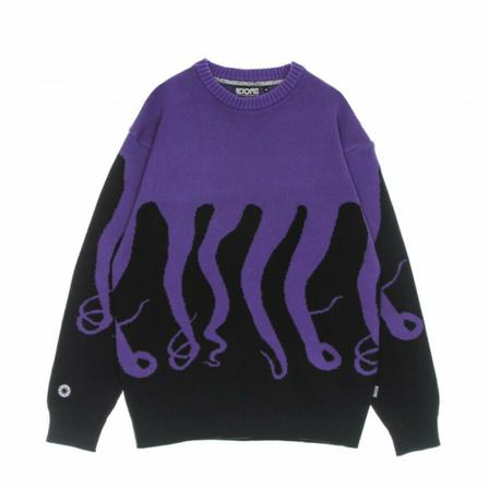 Octopus sweater original jumper Sort, Herre