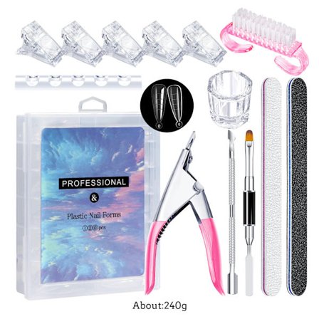 Professionelt neglekunstsæt med negletipper, clips, lang hestesko, falsk manicure, tilbehør til kvinder og piger, negleforlængelsessæt