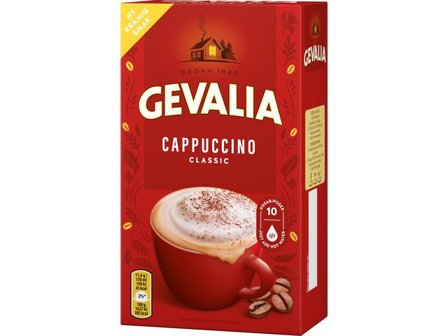 GEVALIA Kaffe Cappuccino Original 10/fp - Lyreco - Kök och servering - Kaffe och te - Instantkaffe