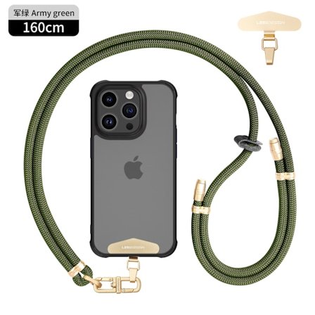 Anti-tyveri mobilholder til mobiltelefon, clips i rustfrit stål og justerbare spænder (militærgrøn)